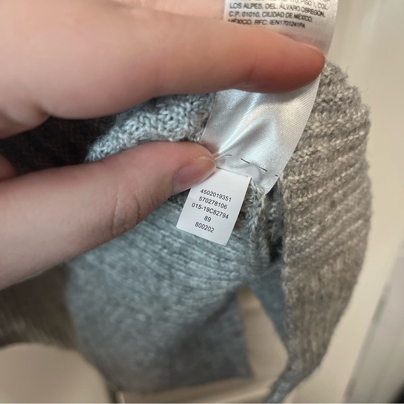 CHICOS Sweater Cotton Blend Knit Round Neck Dolman Sleeve Melange Gray Size 1 M - Picture 5 of 6